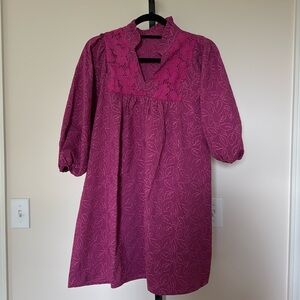 Boutique dress. Brand NEW !!!! Size large  textured. Magenta color